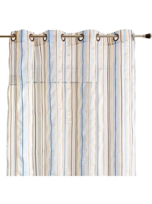 Voilage organza à rayures et œillets - Kiabi