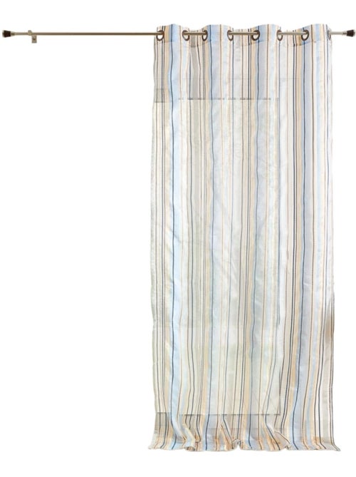 Voilage organza à rayures et œillets - Kiabi