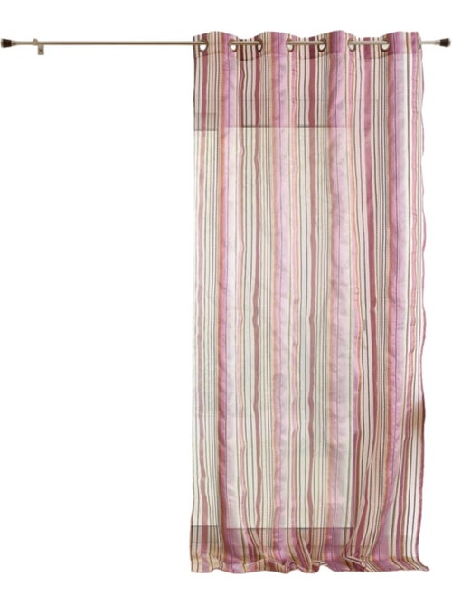 Voilage organza à rayures et œillets - Kiabi