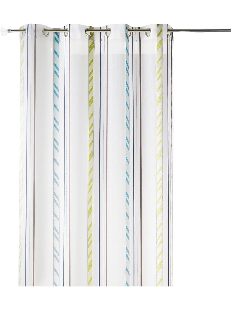 Voilage organza à rayures verticales Bleu - Kiabi