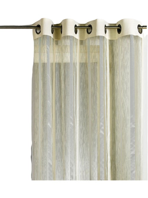 Voilage organza à rayures verticales et parement - Kiabi
