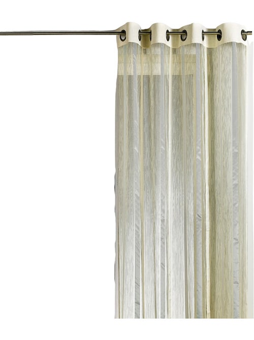 Voilage organza à rayures verticales et parement - Kiabi
