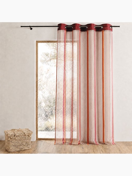 Voilage organza à rayures verticales et parement - Kiabi