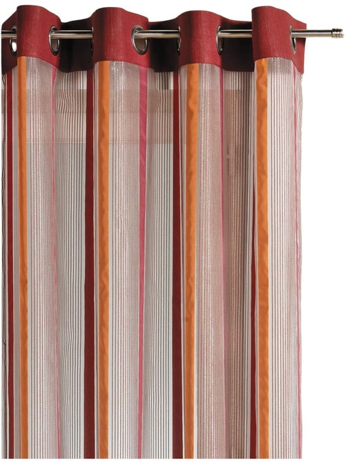 Voilage organza à rayures verticales et parement - Kiabi