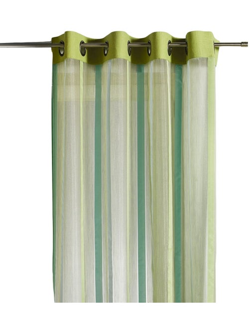 Voilage organza à rayures verticales et parement - Kiabi