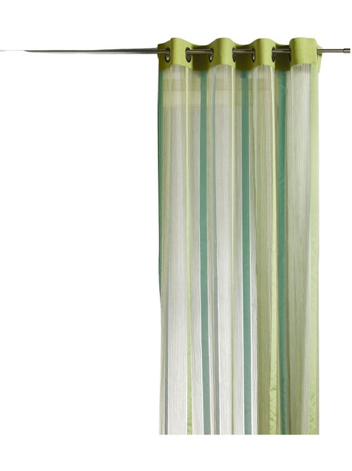 Voilage organza à rayures verticales et parement - Kiabi