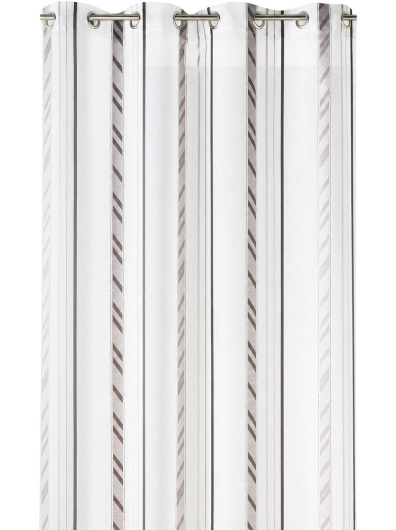 Voilage organza à rayures verticales Gris clair - Kiabi