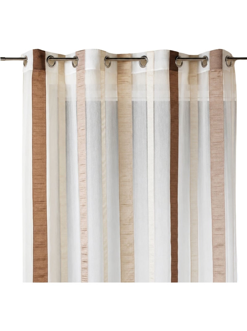 Voilage organza à rayures verticales Taupe - Kiabi