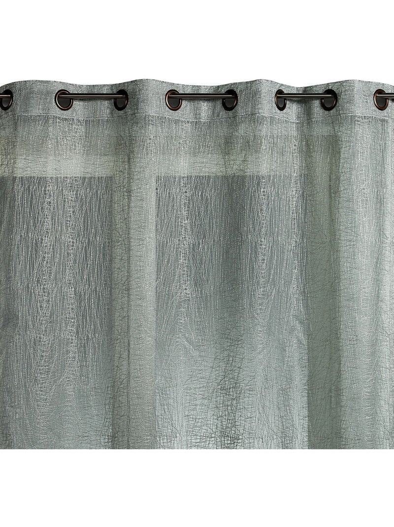 Voilage organza brodé prêt à poser Gris clair - Kiabi