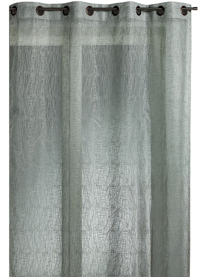 Voilage organza brodé prêt à poser Gris clair - Kiabi