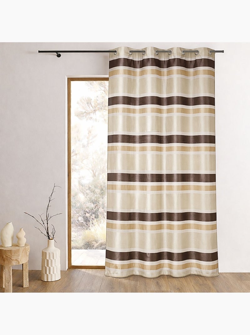 Voilage organza coloré aux rayures horizontales Beige - Kiabi