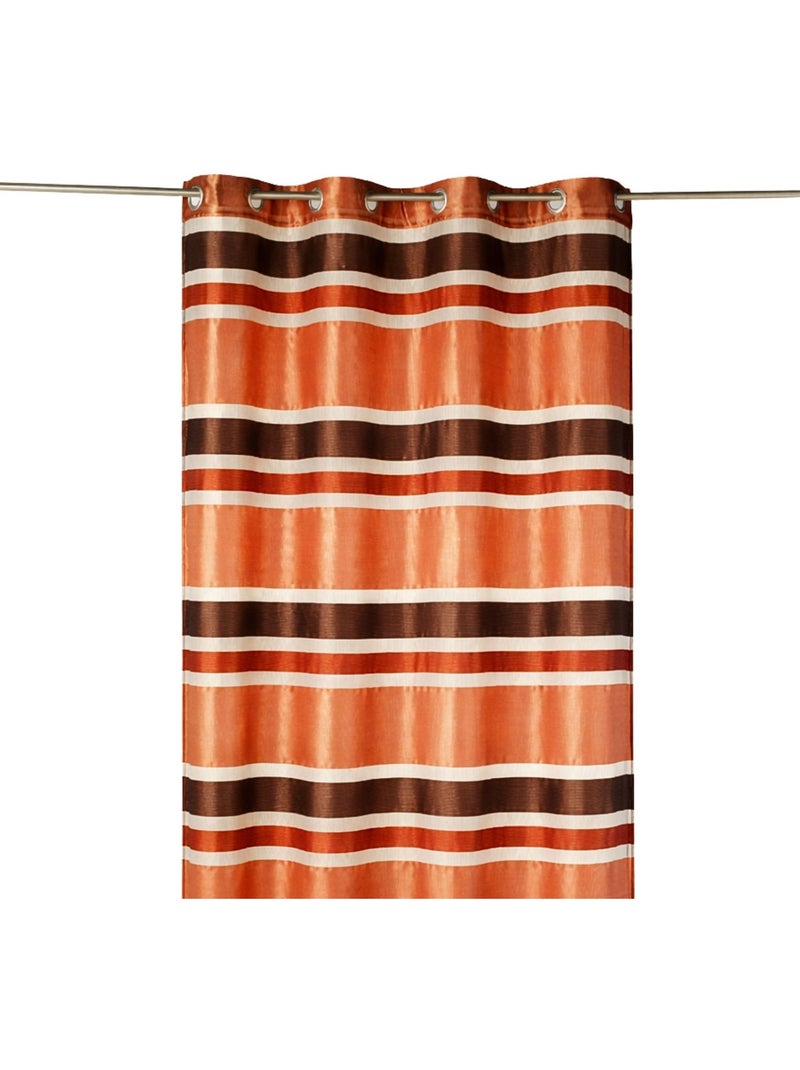 Voilage organza coloré aux rayures horizontales Marron chocolat - Kiabi