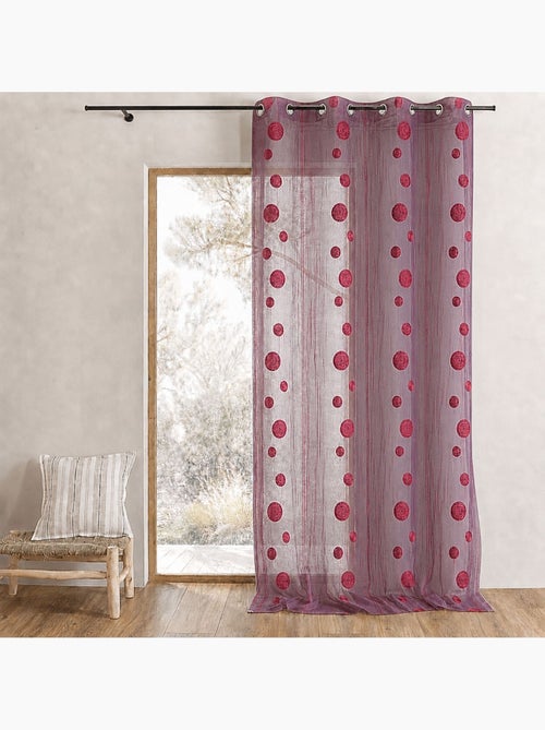 Voilage organza fils coupés motif ronds - Kiabi