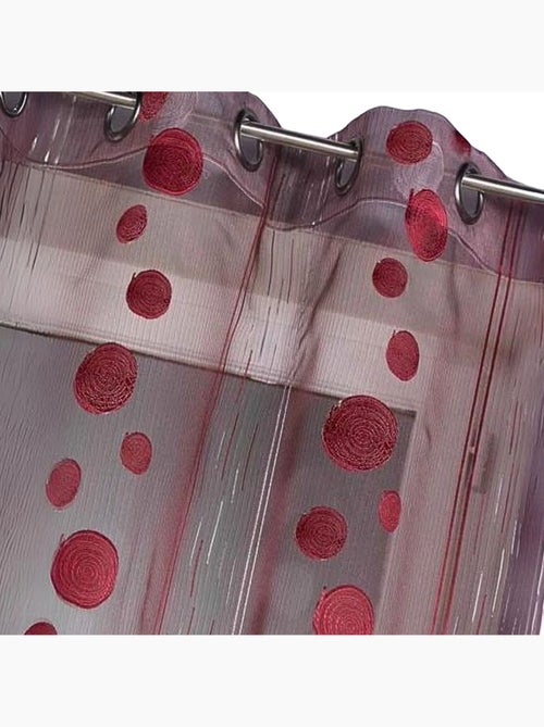 Voilage organza fils coupés motif ronds - Kiabi