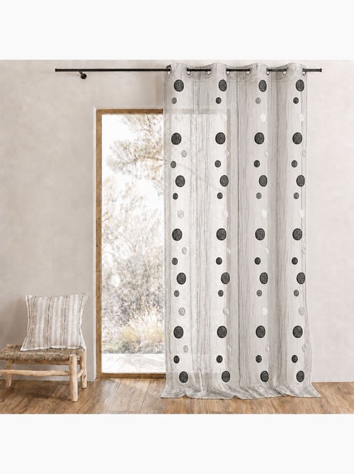 Voilage organza fils coupés motif ronds - Kiabi