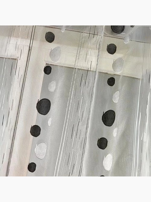 Voilage organza fils coupés motif ronds - Kiabi