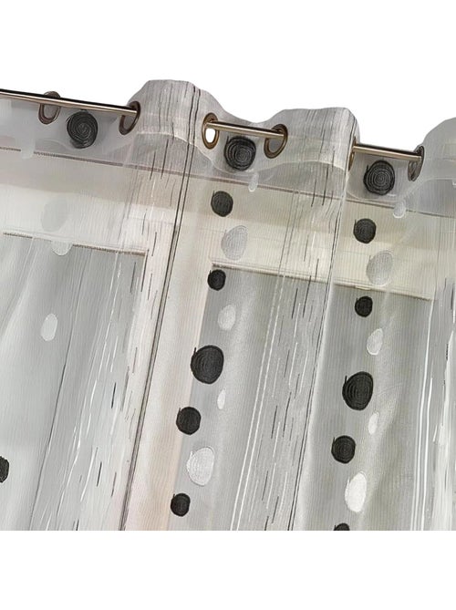 Voilage organza fils coupés motif ronds - Kiabi