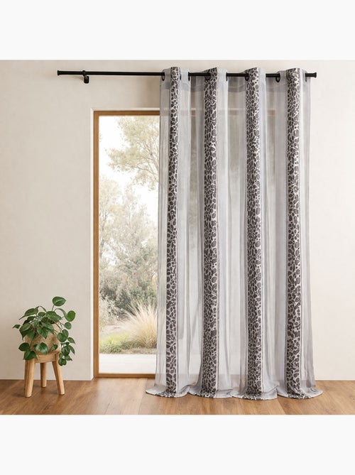 Voilage organza jacquard à motif feuillage - Kiabi