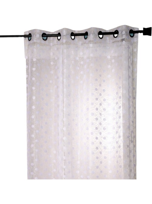 Voilage organza jacquard brodé à petits pois - Kiabi Voilage organza jacquard brodé à petits pois - Kiabi