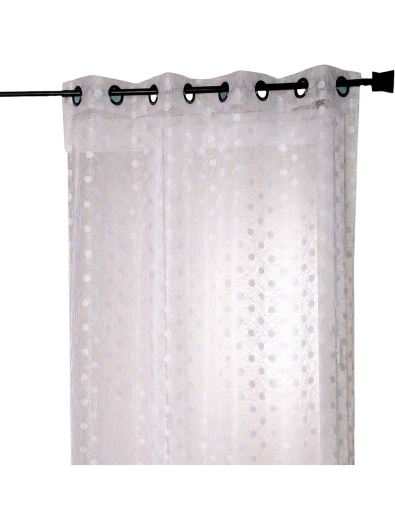 Voilage organza jacquard brodé à petits pois Blanc - Kiabi