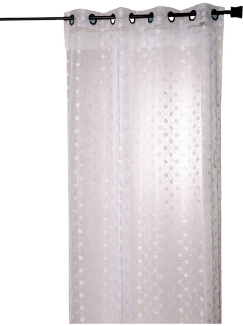 Voilage organza jacquard brodé à petits pois - Kiabi Voilage organza jacquard brodé à petits pois - Kiabi