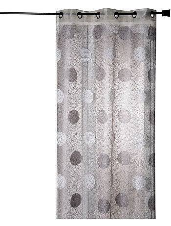 Voilage organza jacquard brodé motif gros ronds