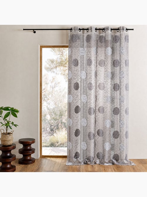 Voilage organza jacquard brodé motif gros ronds - Kiabi