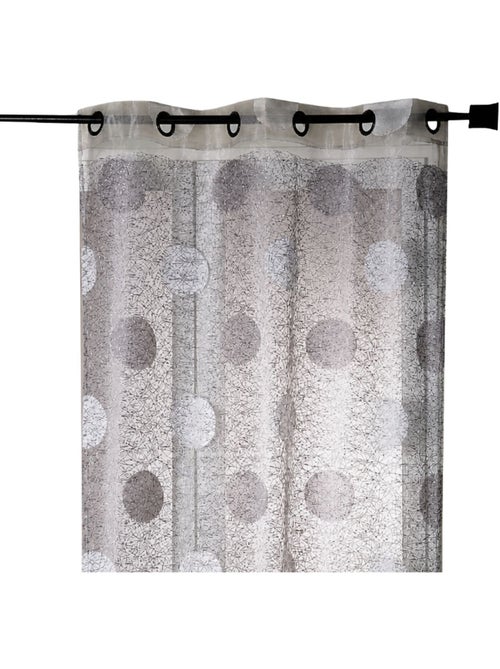 Voilage organza jacquard brodé motif gros ronds - Kiabi