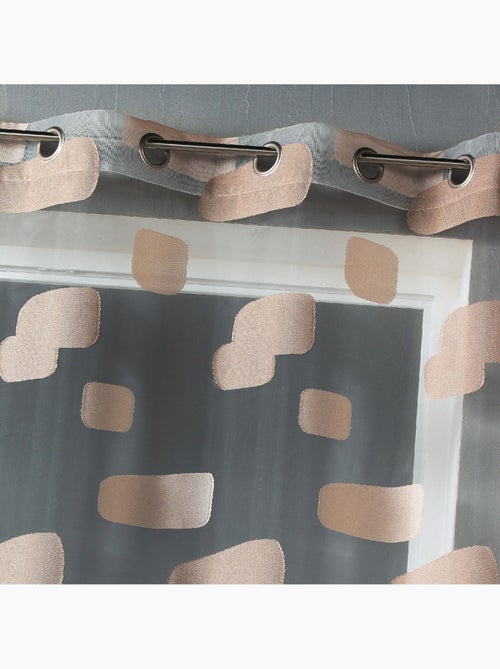 Voilage organza jacquard motif de briques - Kiabi