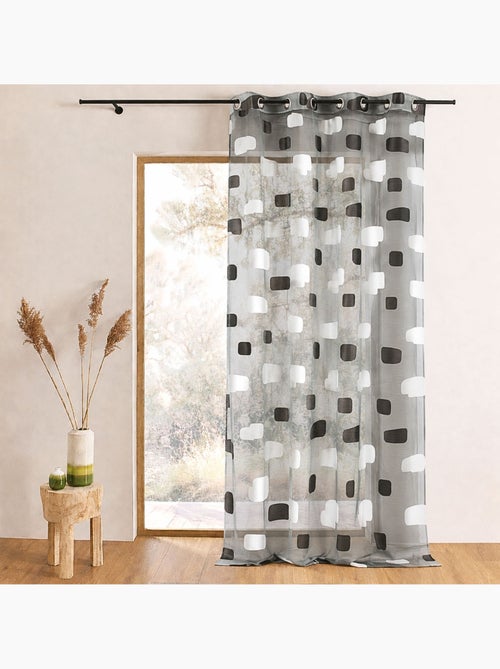 Voilage organza jacquard motif de briques - Kiabi