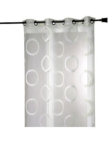 Voilage organza jacquard motif ronds