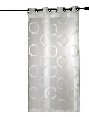 Voilage organza jacquard motif ronds