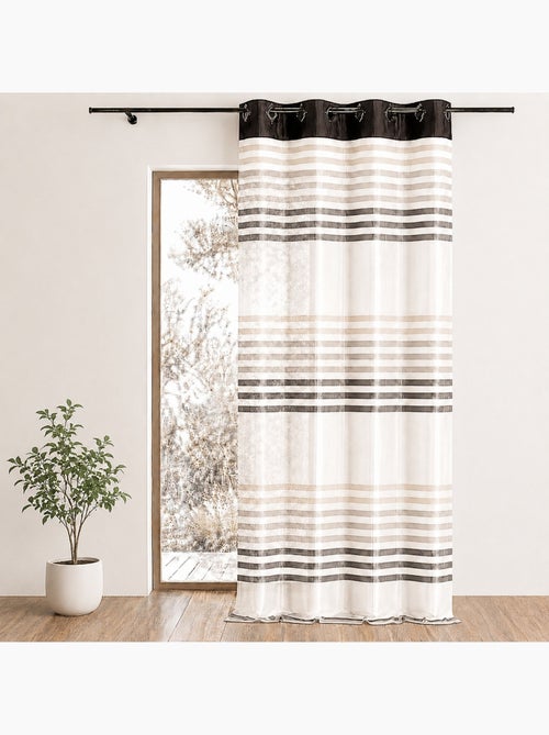 Voilage organza rayé et coloré - Kiabi