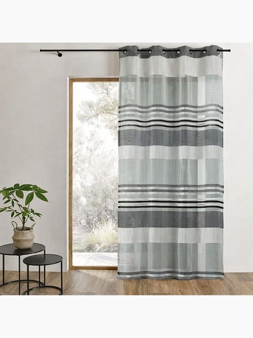 Voilage organza rayures horizontales tissées - Kiabi