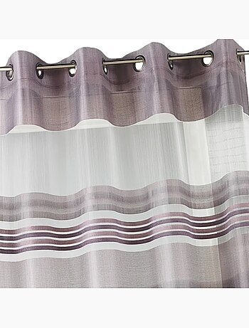 Voilage organza rayures horizontales tissées