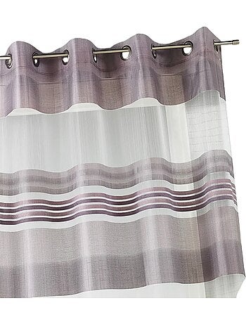 Voilage organza rayures horizontales tissées