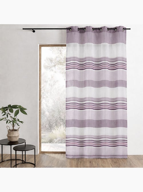 Voilage organza rayures horizontales tissées - Kiabi