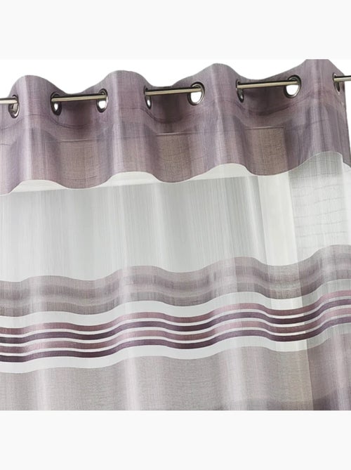 Voilage organza rayures horizontales tissées - Kiabi