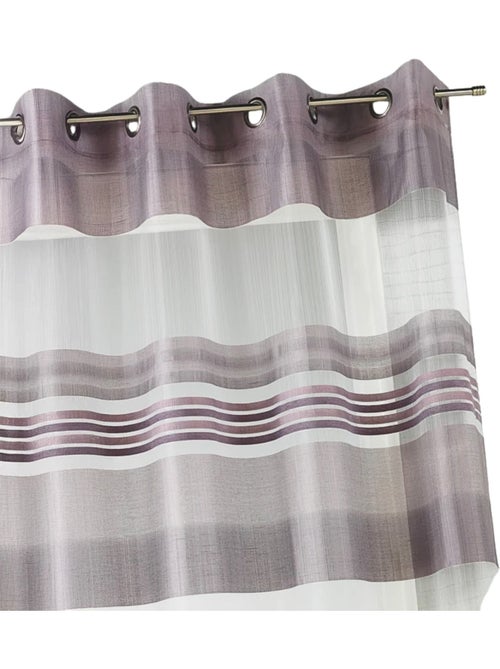 Voilage organza rayures horizontales tissées - Kiabi