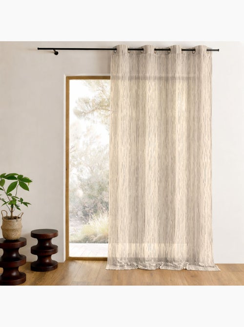 Voilage organza rayures verticales tissées - Kiabi