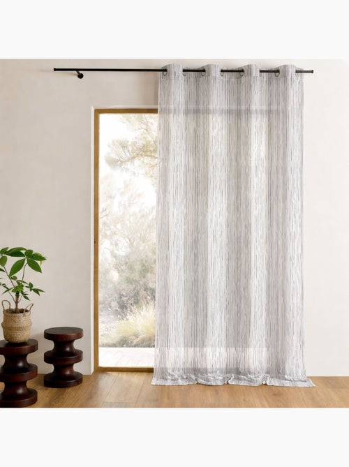Voilage organza rayures verticales tissées - Kiabi