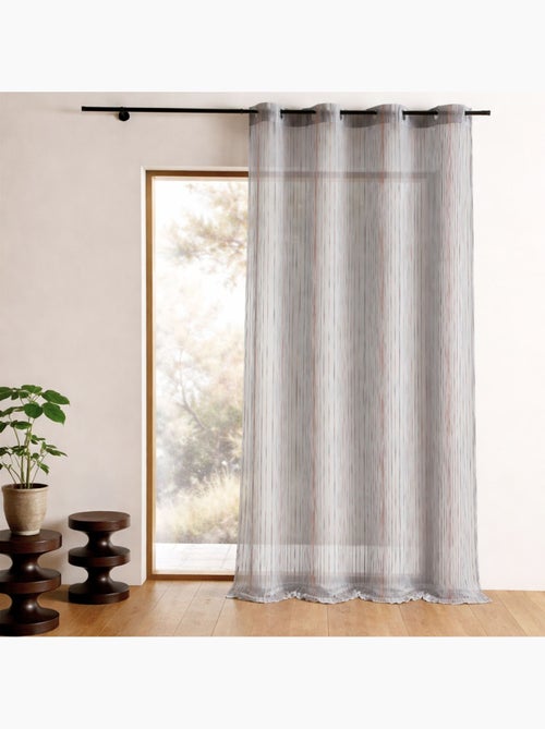 Voilage organza rayures verticales tissées - Kiabi
