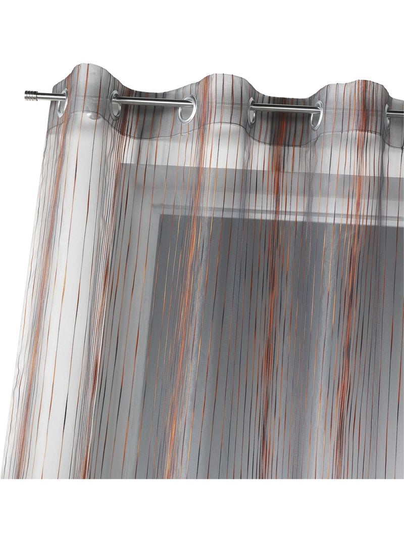 Voilage organza rayures verticales tissées Cuivre - Kiabi