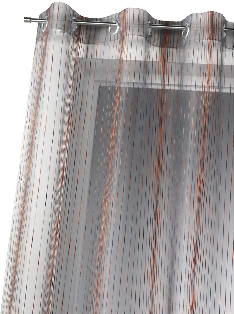 Voilage organza rayures verticales tissées Cuivre - Kiabi