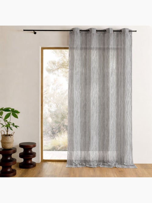Voilage organza rayures verticales tissées - Kiabi