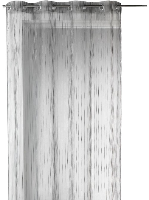 Voilage organza rayures verticales tissées - Kiabi