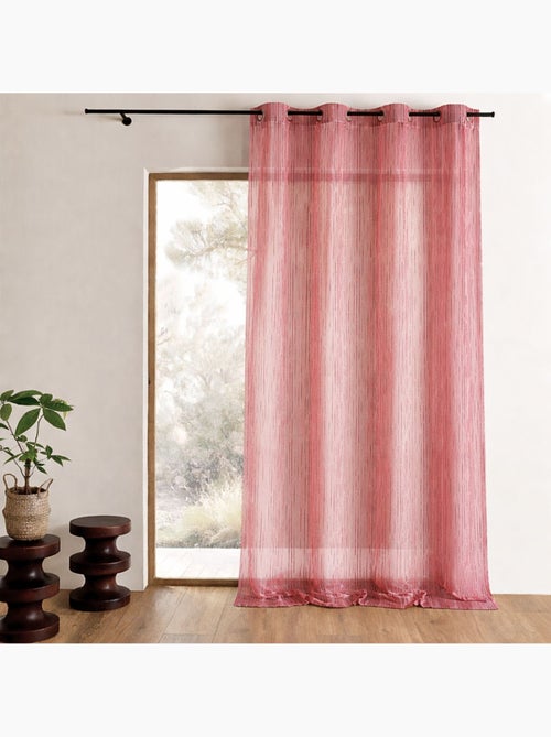 Voilage organza rayures verticales tissées - Kiabi