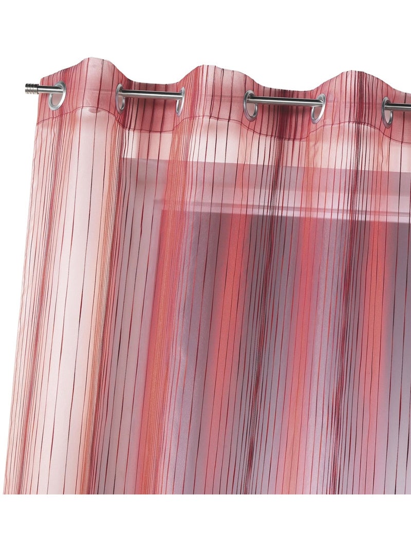 Voilage organza rayures verticales tissées Rouge brique - Kiabi