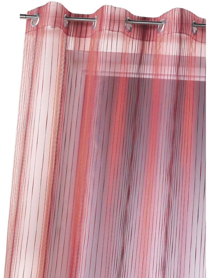 Voilage organza rayures verticales tissées Rouge brique - Kiabi