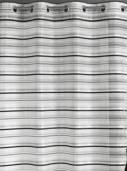 Voilage organza tissé à rayures horizontales et œillets - Kiabi